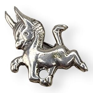 Vintage Mexico Sterling Silver 925 Happy Donkey Brooch Pin